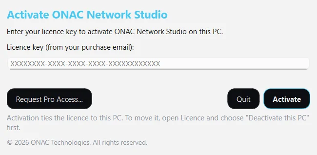 Activation window